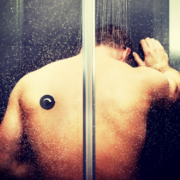 Husband enjoys himself in shower while wife listens from bedroom and follows suit. ~ MarriageHeat