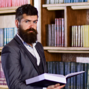 Sexy professor awaits a tryst with his wife in the bookstore where they met ~ MarriageHeat