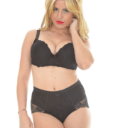 Curvaceous blond in black bar and short panty ~ MarriageHeat