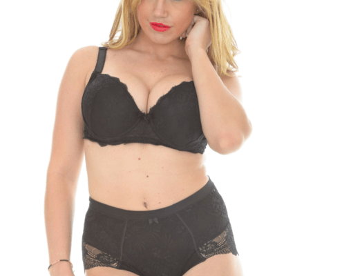 Curvaceous blond in black bar and short panty ~ MarriageHeat