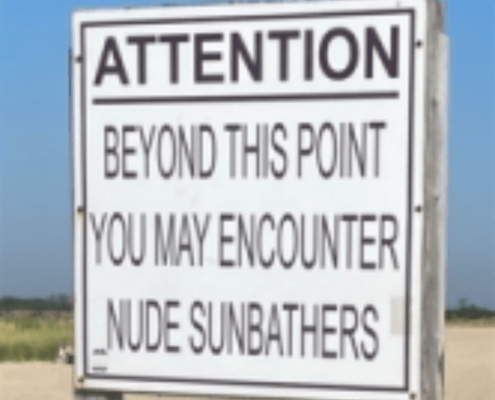 Gunnison Nude Beach Signpost ~ MarriageHeat