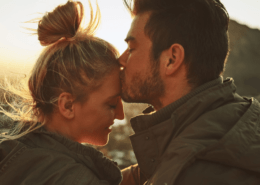 Husband kisses his adored wife's forehead ~ MarriageHeat