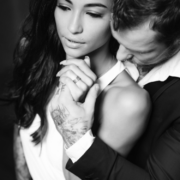 Husband embraces his sexy wife from behind ~ MarriageHeat