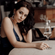Sexy wife waits for her husband with glass of white wine ~ MarriageHeat